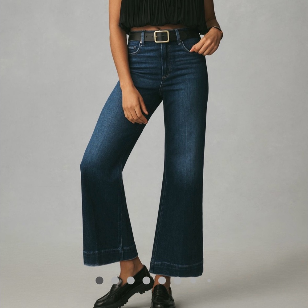 ANTROPOLOGIE PAIGE The Anessa High Rise Crop Wide Leg Jeans